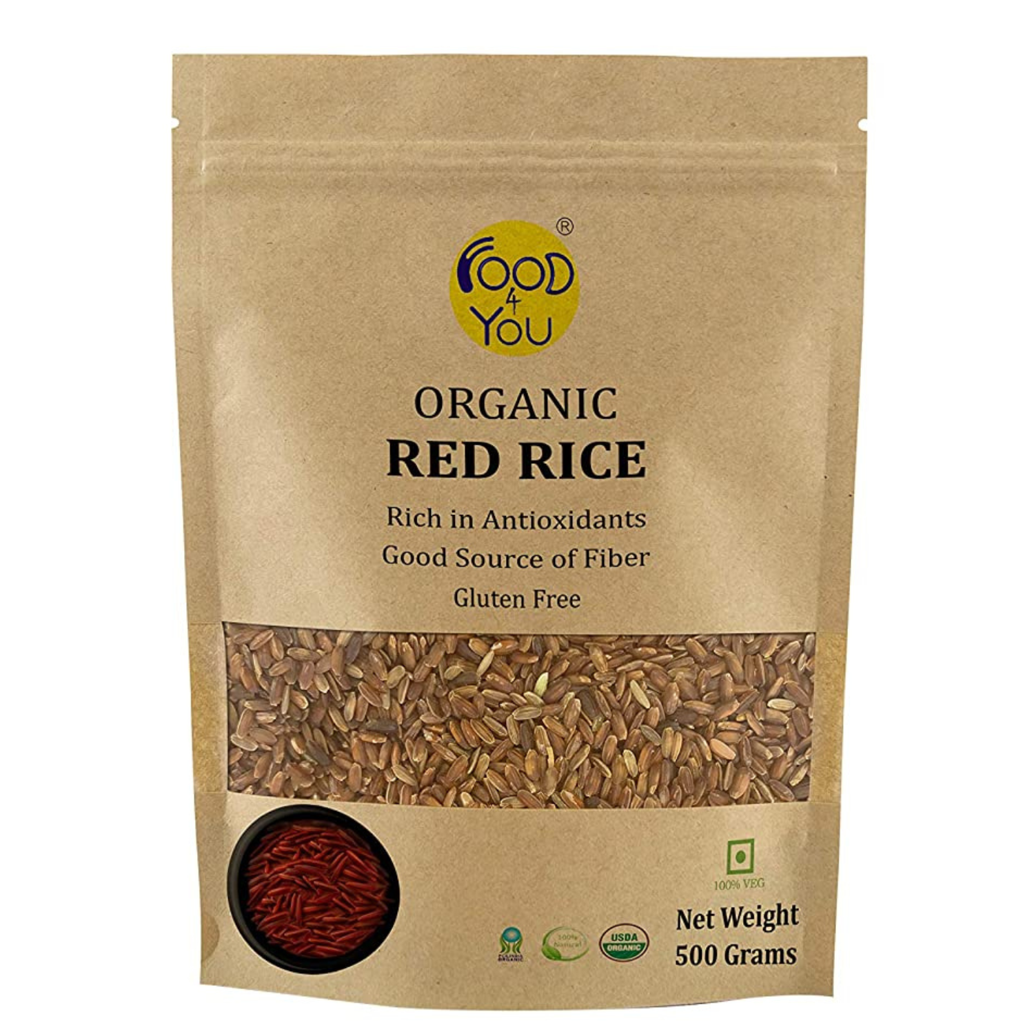 Buy Food For You Organic Red Rice Imported Online at Best Price